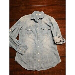 Ellison S Blue Denim Long Sleeve Button Up Shirt